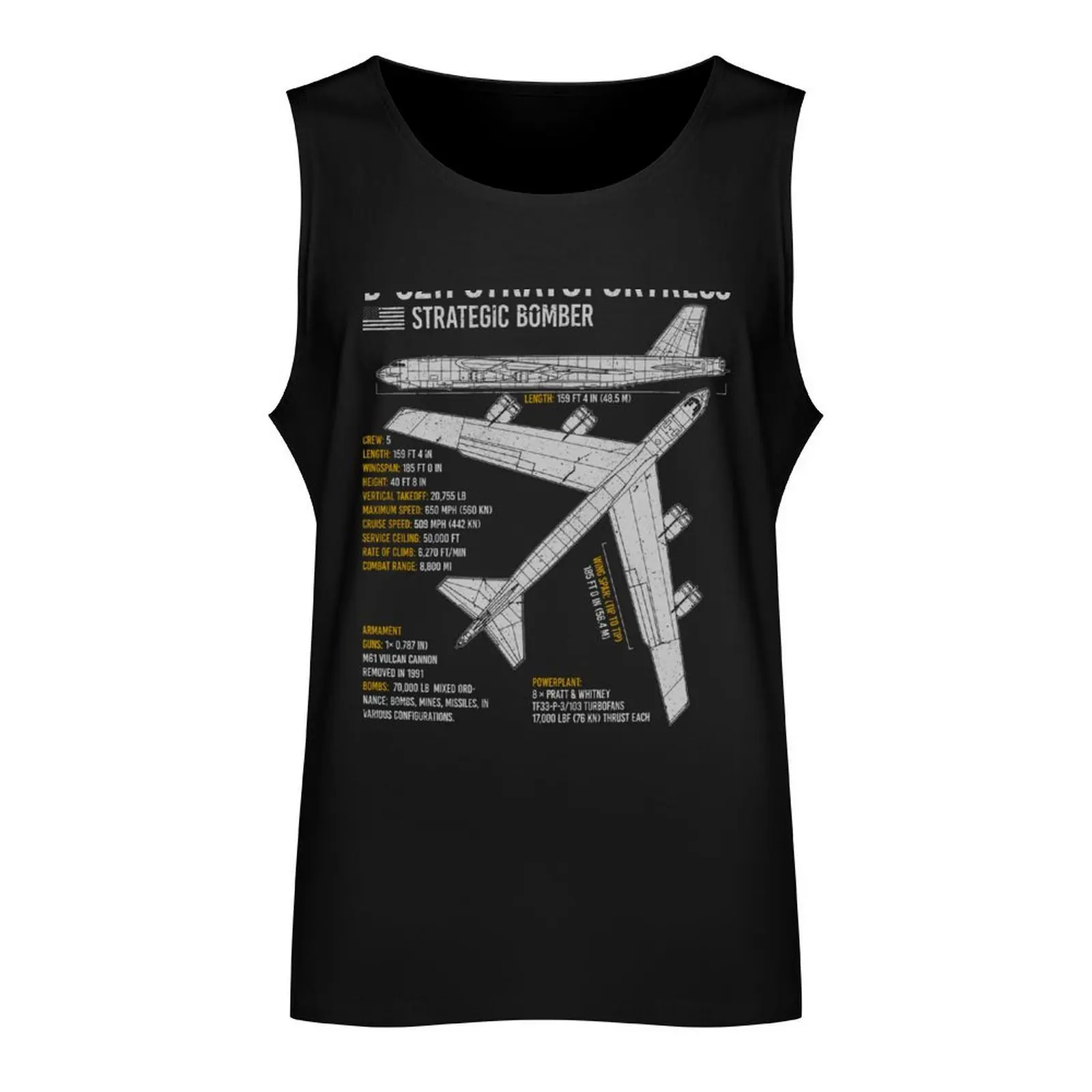 B-52 Stratofortress Bomber Aircraft Plane Airplane Blueprint Tank Top basketball anime t-shirts