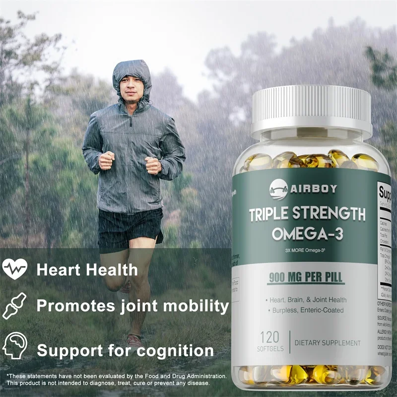 

Omega 3 Fish Oil - Reduce Stress, Improve Intelligence, Antioxidant, Supports Cognitive, Eye & Skin Health, Boost Natural Energy