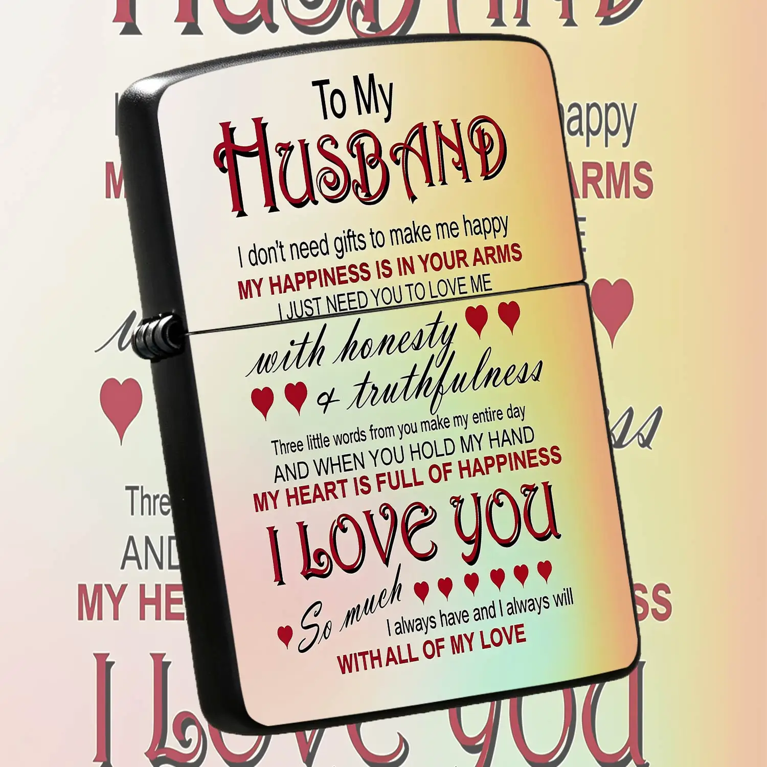To My Husband Romantic Love Confession Lighter, Portable Practical Daily Use Item, Sweet Gift For Birthday Anniversary Valentine'S Day, Warm Sentimental Present To Show Your Sincere Deep Love, Suitable For All Scenarios A Humorous And Inter