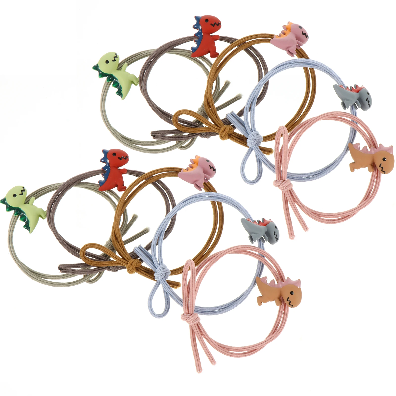 

10pcs Hair Ties Elastic Rope Bands Girls Accessories Dinosaur Design Perfect for Party School Travel Birthday Gifts Kids