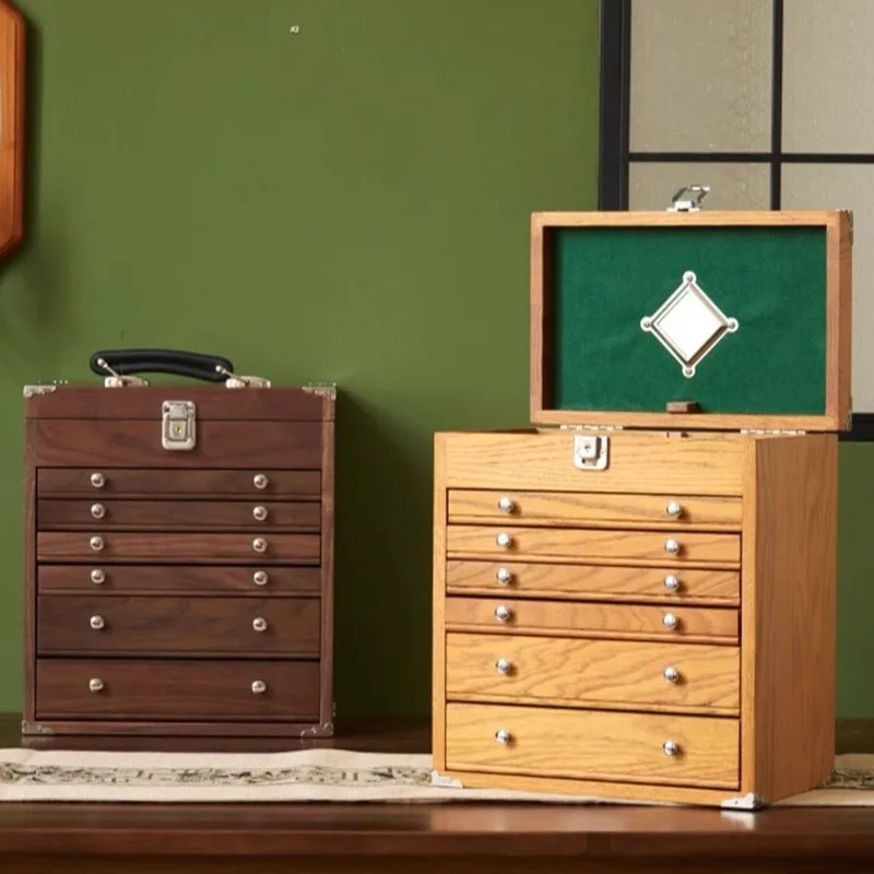 

Wooden Jewelry Storage Box Earring Necklace Storage Box Retro Ring Bracelet Accessory Display Boxes Organizer Boxes with Lock