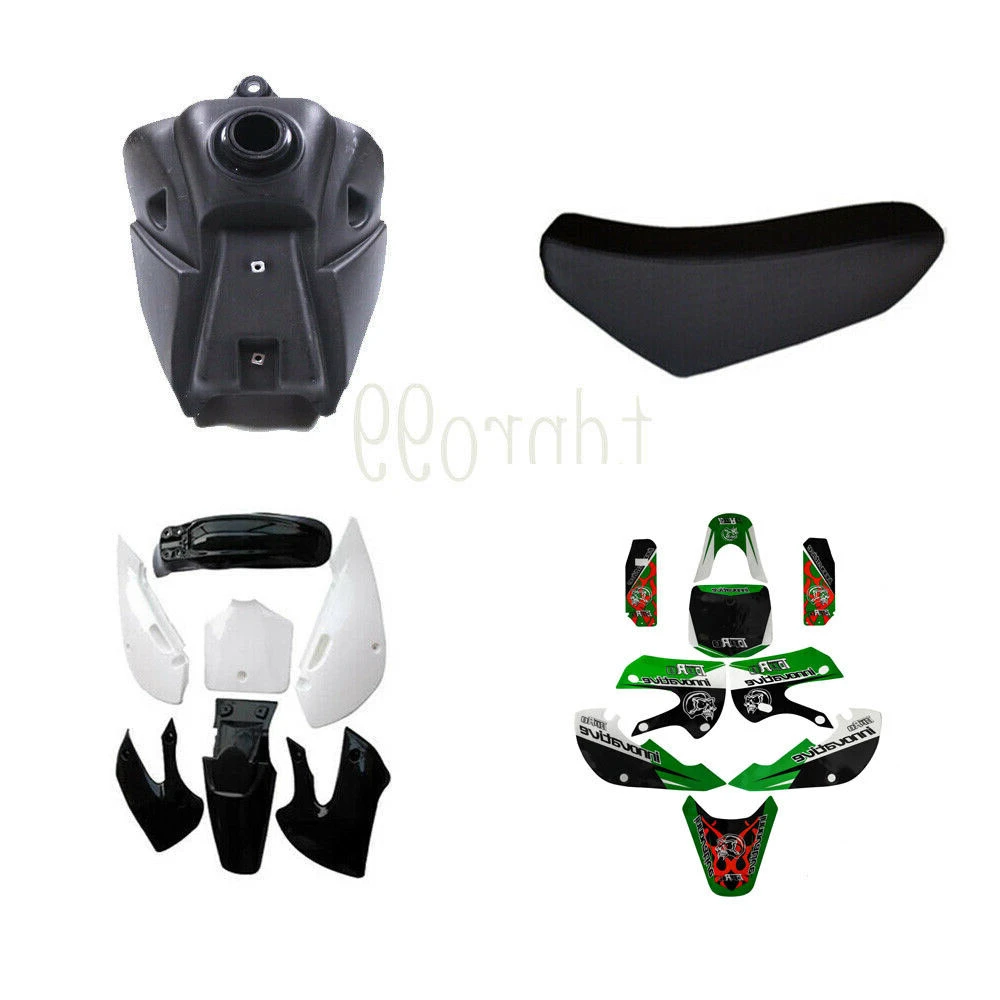 

Motorcycle Full Kit 7PCS Plastics Fender Fairing Sticker Seat Tank For Kawasaki KLX110 KX65 Dirt Bike Suzuki RM Off-Road