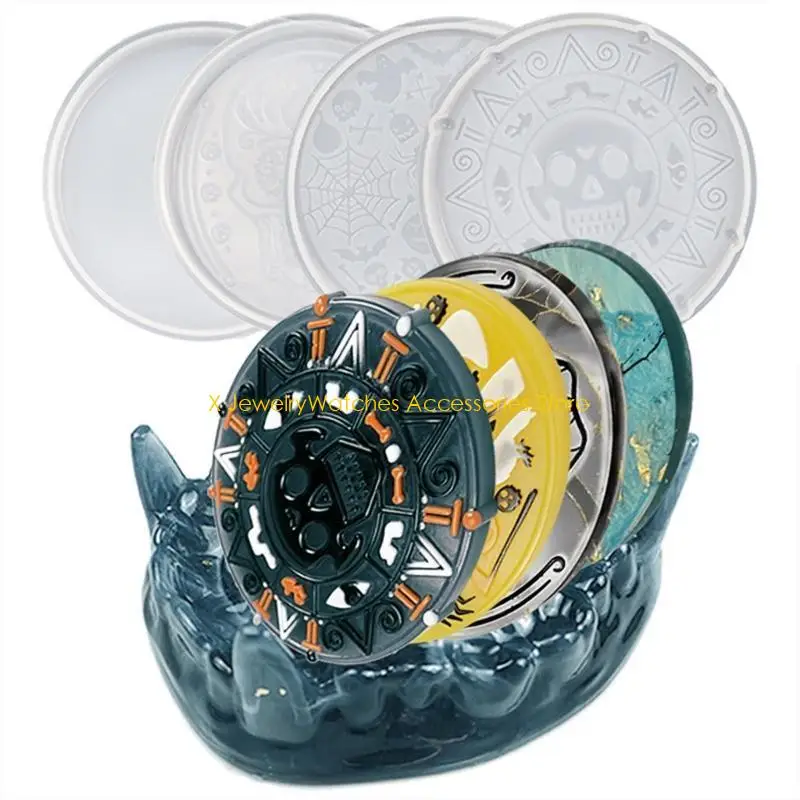

31KD 5x/set Coaster Resin Molds Set Silicone Fangs Coaster Storage Box Mold Round Silicone Epoxy Casting Mold DIY Art Craft