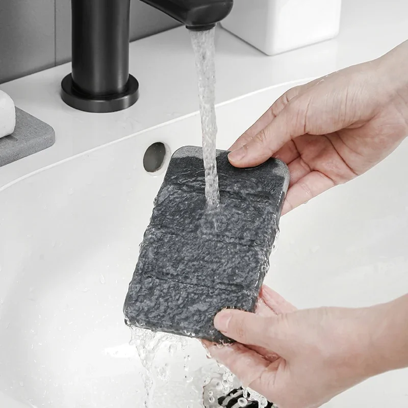 Diatomeen-Schlamm-Seifenablage, schnelltrocknende Matte, Badezimmer-Arbeitsplatten-Seifenablage, saugfähige Matte, rechteckiger Seifenhalter, Badezimmerzubehör – Detail 4