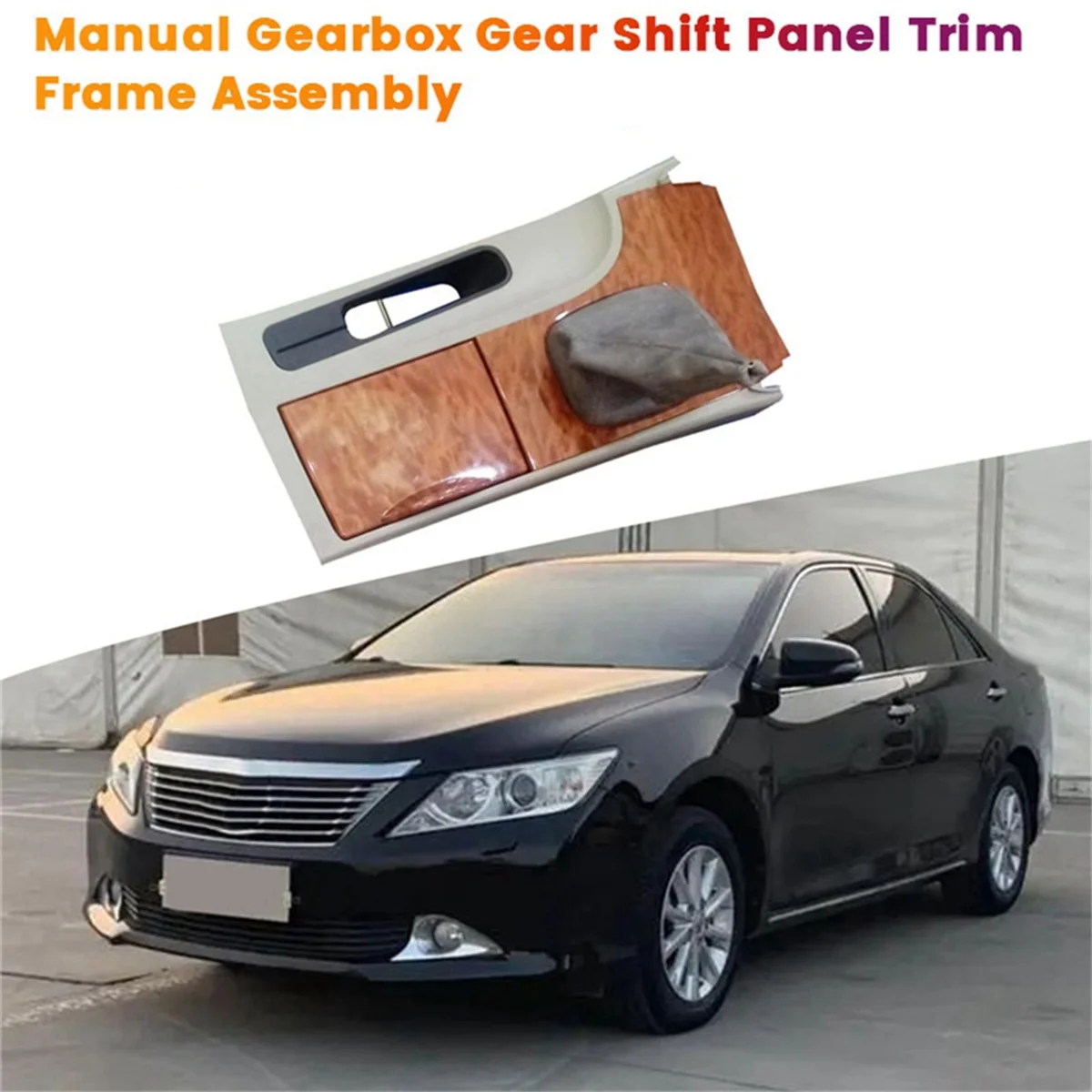 Manual Gear Shift Panel Trim Frame Assembly for Toyota Camry 2007-2013 Console Gearbox Shift Knob Cover Storage Box B