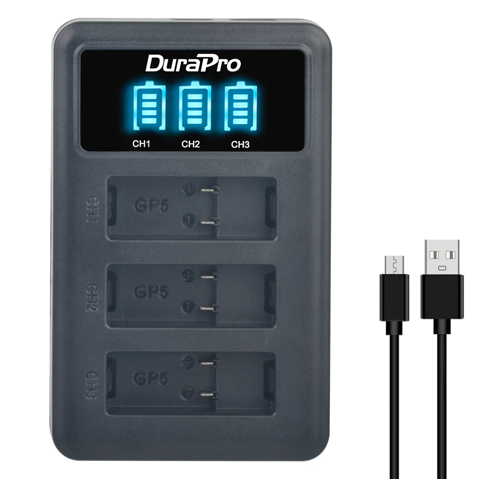 DuraPro 1680mAh Battery for GoPro hero 8 +LED 3Slots Charger For GoPro Hero 8 Go Pro hero 7/6/5 Action Cameras