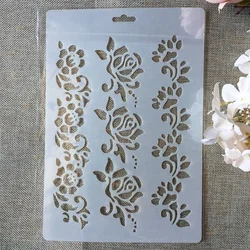 26cm Rose Flower stencil per stratificazione fai-da-te pittura Scrapbook colorazione goffratura Album modello di carta decorativa