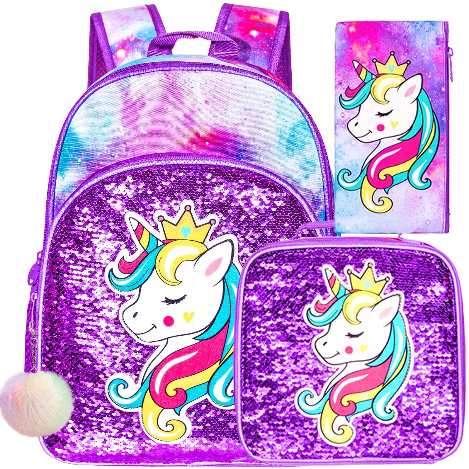 3PCS Backpack for Girls Boys, 16\