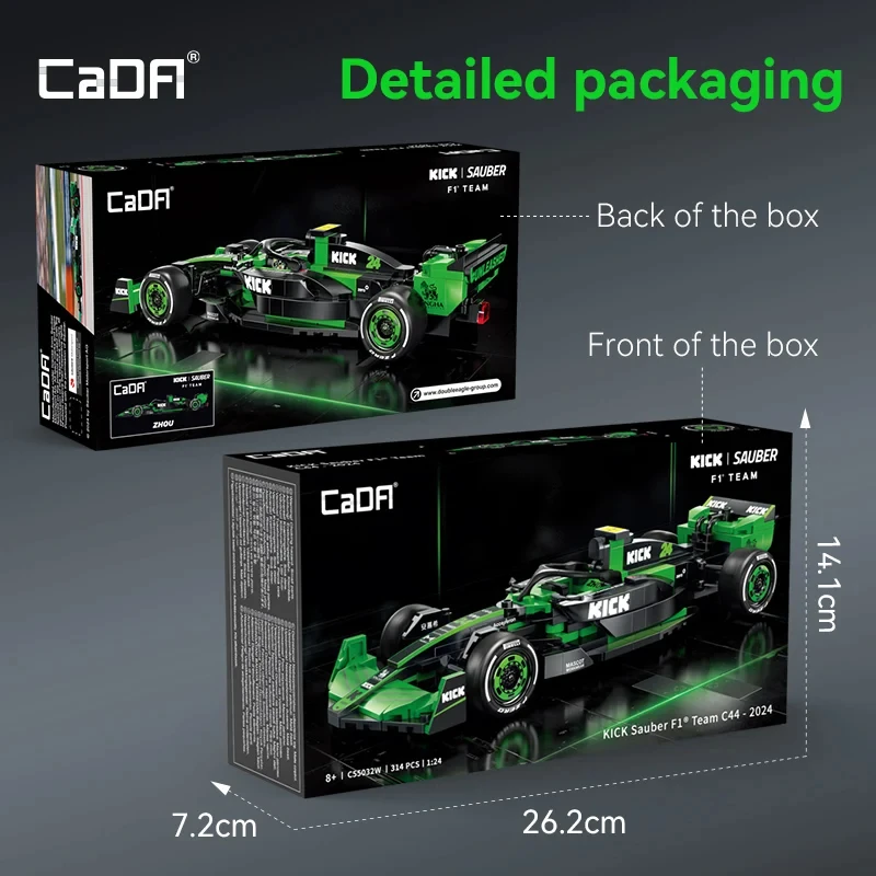 Cada MOC Sauber F1 Team C44 Formula-1 Racing Car Building Blocks Set Number 24 Sports Car City KICK Bricks Toy Holiday Gift view 5