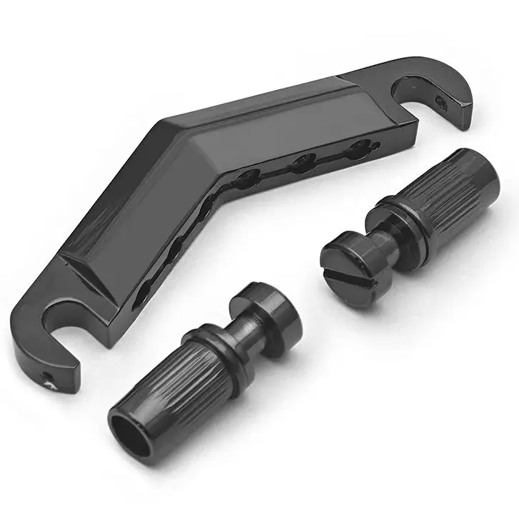 V-Shaped Guitar Tailpiece Stop Bar Bridge Replacement Parts for LPSG-Style Electric Guitar (Chrome/Black/Gold)