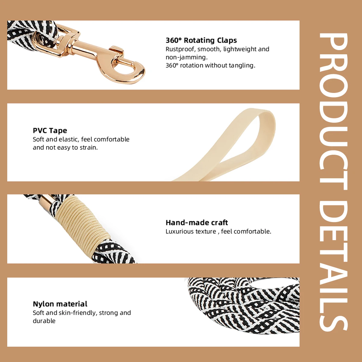 Slip-Nylon-Halsband- und Leinen-Sets, Haustier-Halsring, verstellbares Seil für kleine, mittelgroße und große, einfach zu handhabende Outdoor-Walking-Hunde, 4 Größen – Detail 17