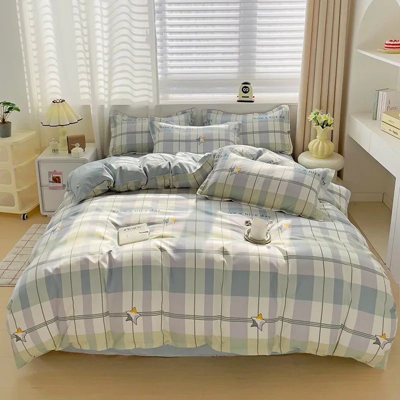 

Cute Plaid Duvet Cover Set, Checkered Aesthetic, Soft Lightweight Bedding for Women Teen Girls, 3pcs Comforter Cover for Bedroom