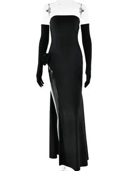 10 best sales Vestido vermelho com fenda alta - №5