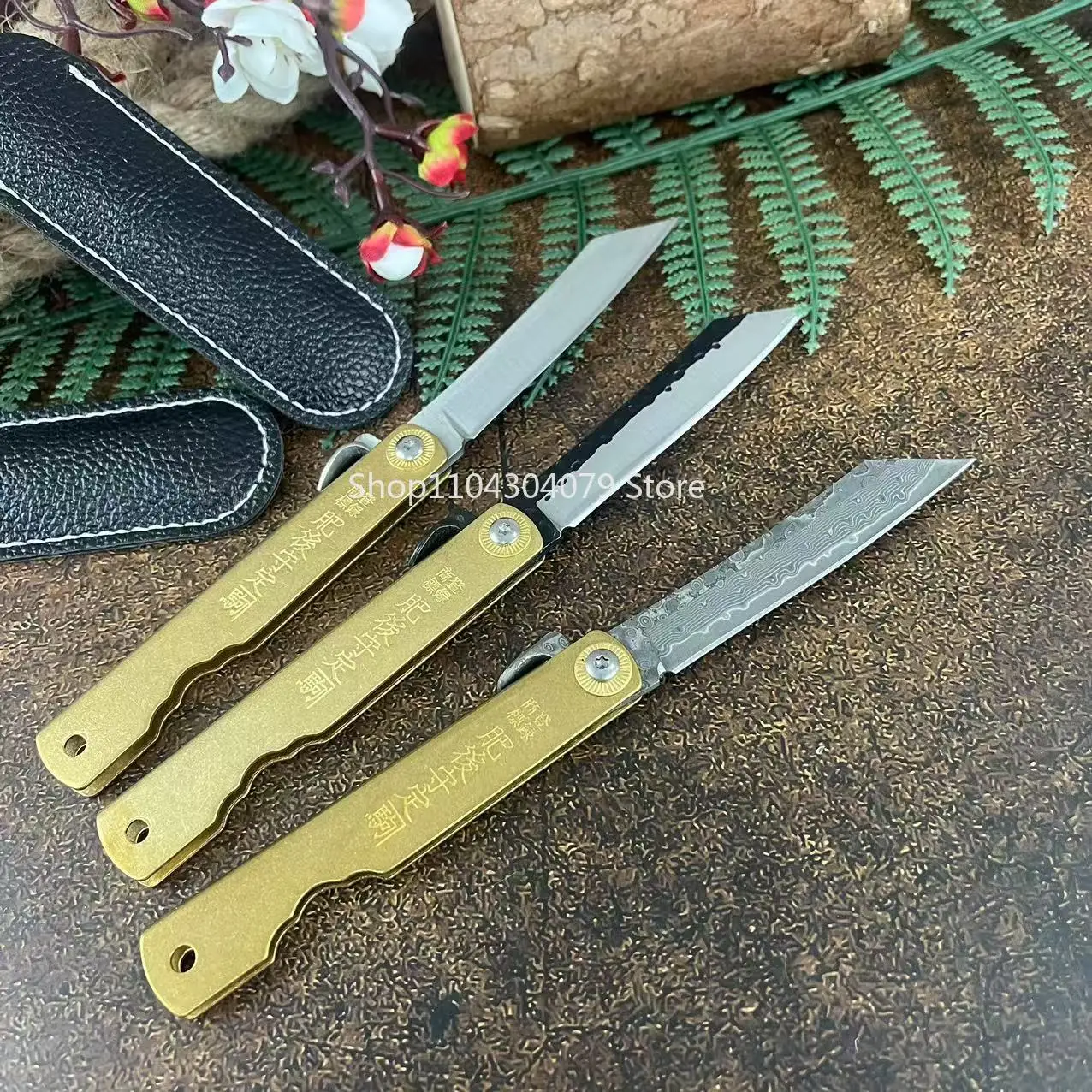 التكتيكية مغامرة الإنقاذ سكين للفرد البرية بقاء فائدة سكينة الفاكهة EDC التخييم في الهواء الطلق النحاس مقبض سكين صيد #3