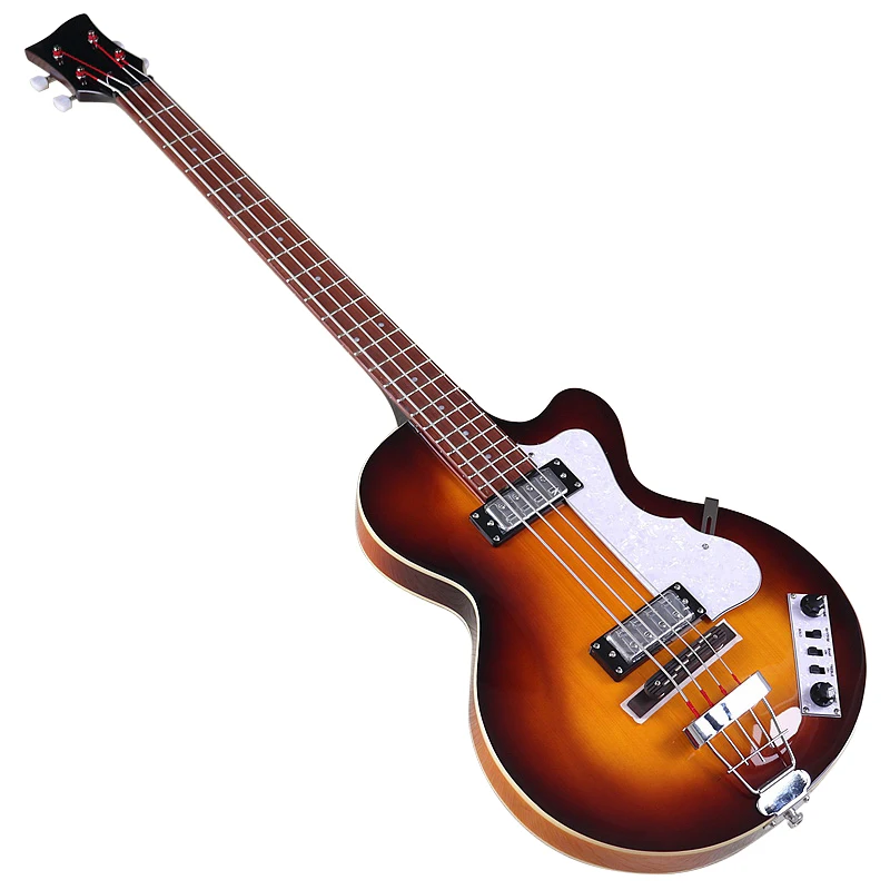 Sunburst 4 Strings Violin Bass Guitar 41 Inch Violin Guitarra Flame Maple Body High Gloss Finish