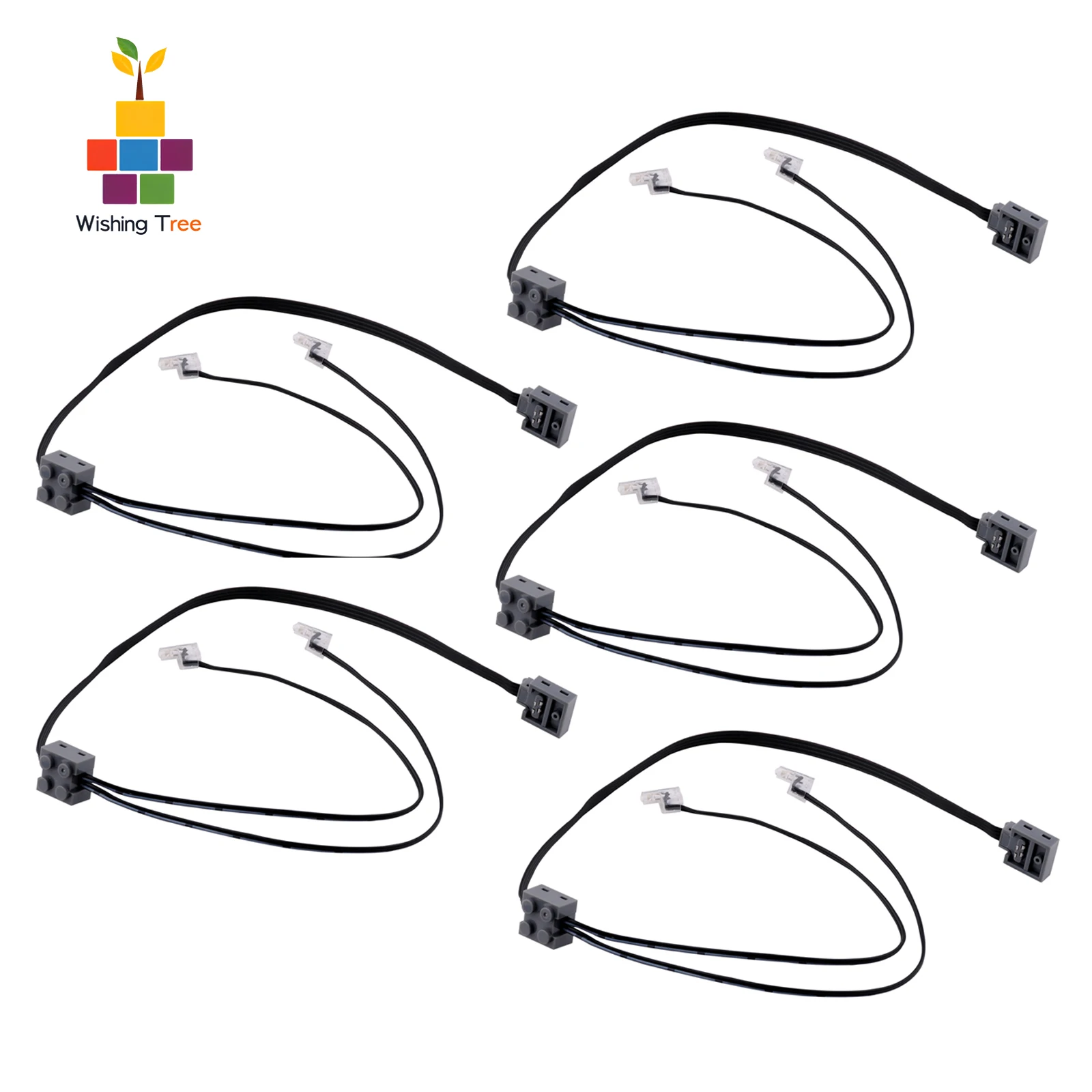 

5 шт. 37 см кабели световых звеньев для популярных строительных блоков, детали силовых функций, совместимые с наборами поездов 8870