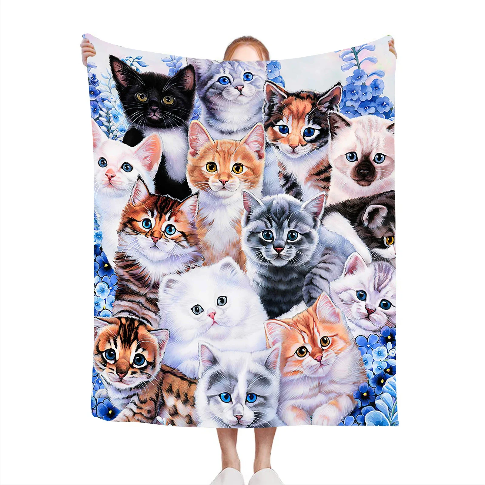 Coperta in microfibra per gatti carini coperte Super morbide per copriletto da letto divano decorativo da campeggio Picnic coperta calda invernale