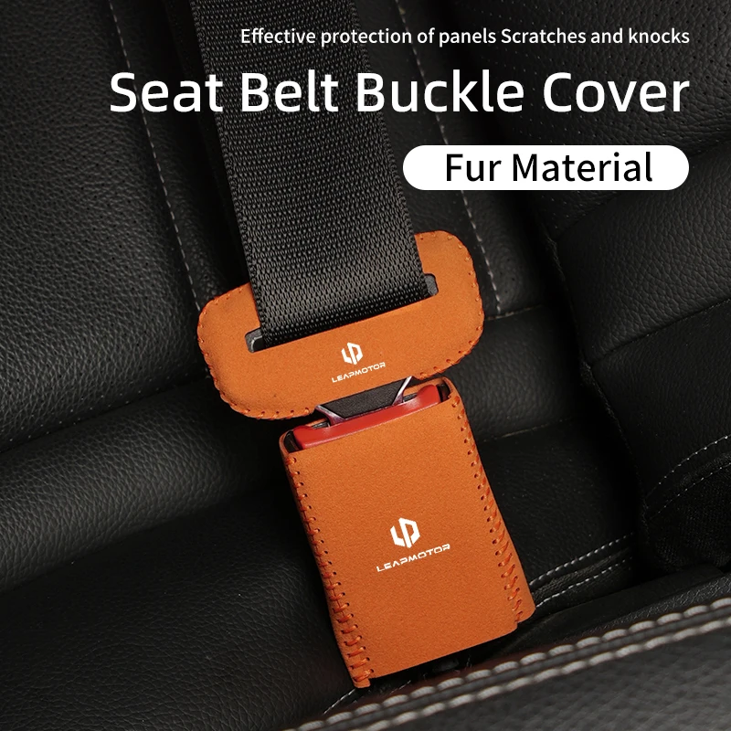 2Sets Car Seat Belt Buckle Cover Universal Fur Protector Auto Accessories For Leapmotor T03 S01 C11 C01 C10 Leap Motor