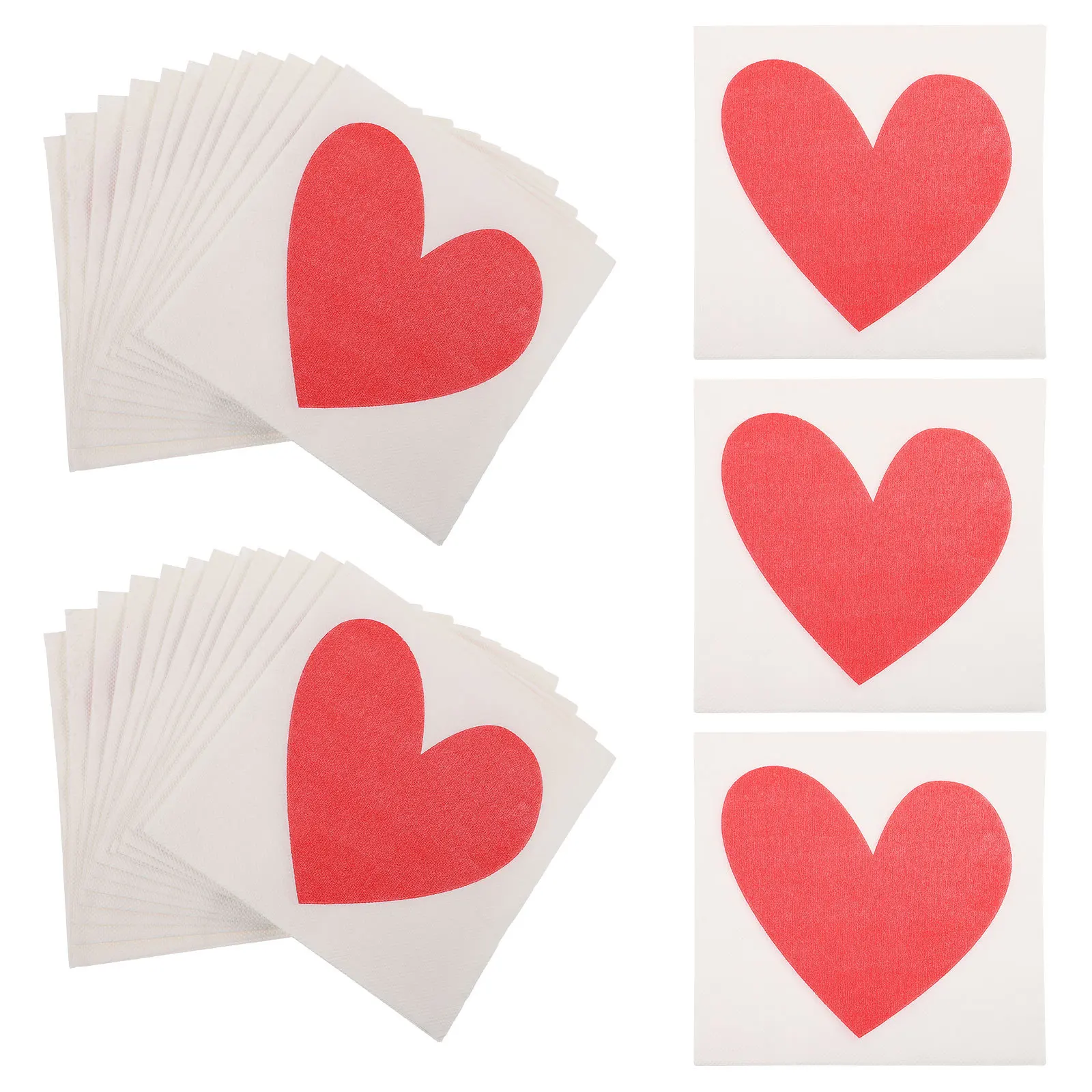 40 قطعة مناديل مطبوعة على شكل قلب مناديل ورقية لحفلات الزفاف يمكن التخلص منها لحفلات العشاء والولائم المناشف الورقية ماصة وأنيقة