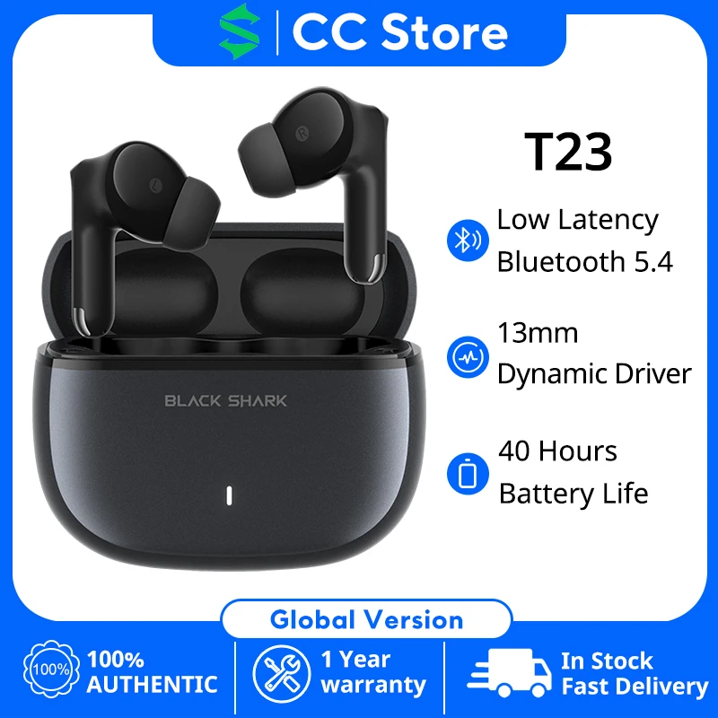 グローバル版 Blackshark T23 Bluetoothヘッドホン 40時間バッテリー駆動 Bluetooth 5.4 音量調整 ENCノイズリダクション