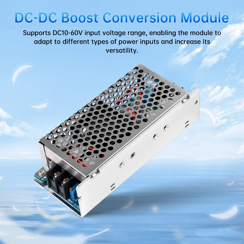 

DC10.5-60V To DC12-80V 500W Boost Conversion Module Constant Voltage/Current With Temperature Control Fan Step-up Power Module