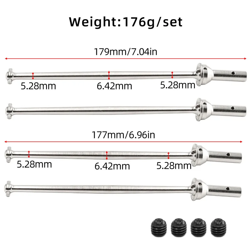 ARRMA 1/7 Fireteam ARA106048/45용 업그레이드된 CVD 드라이브 샤프트: 고탄소강, 6mm 강화 샤프트, 충격/마모 방지
