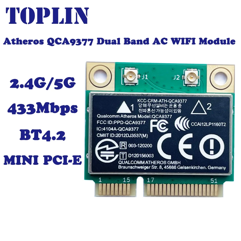 Atheros QCA9377 Dual Band AC WIFI Module WIFI Adapter mini PCI-E 2.4G/5G 802.11ac WIFI Card