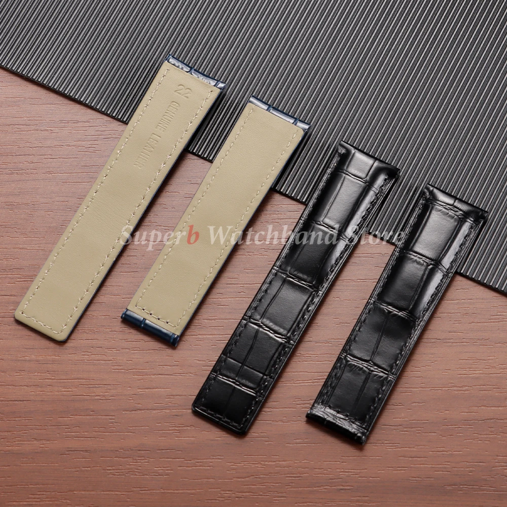 Pulseira de relógio de couro de vaca para tag heuer carrera monaco 20/22/24mm pulseira de relógio com padrão de bambu acessórios de pulseira de negócios