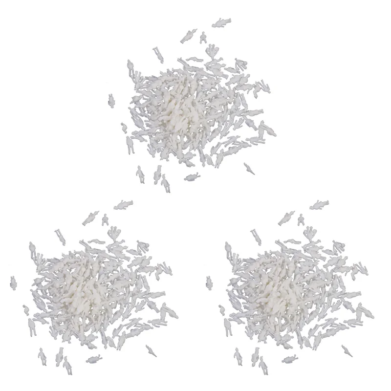 ABWE-Modell People Figuren Maßstab 1:200 Packung mit ca. 300 Stück, weiß, sortierter Stil