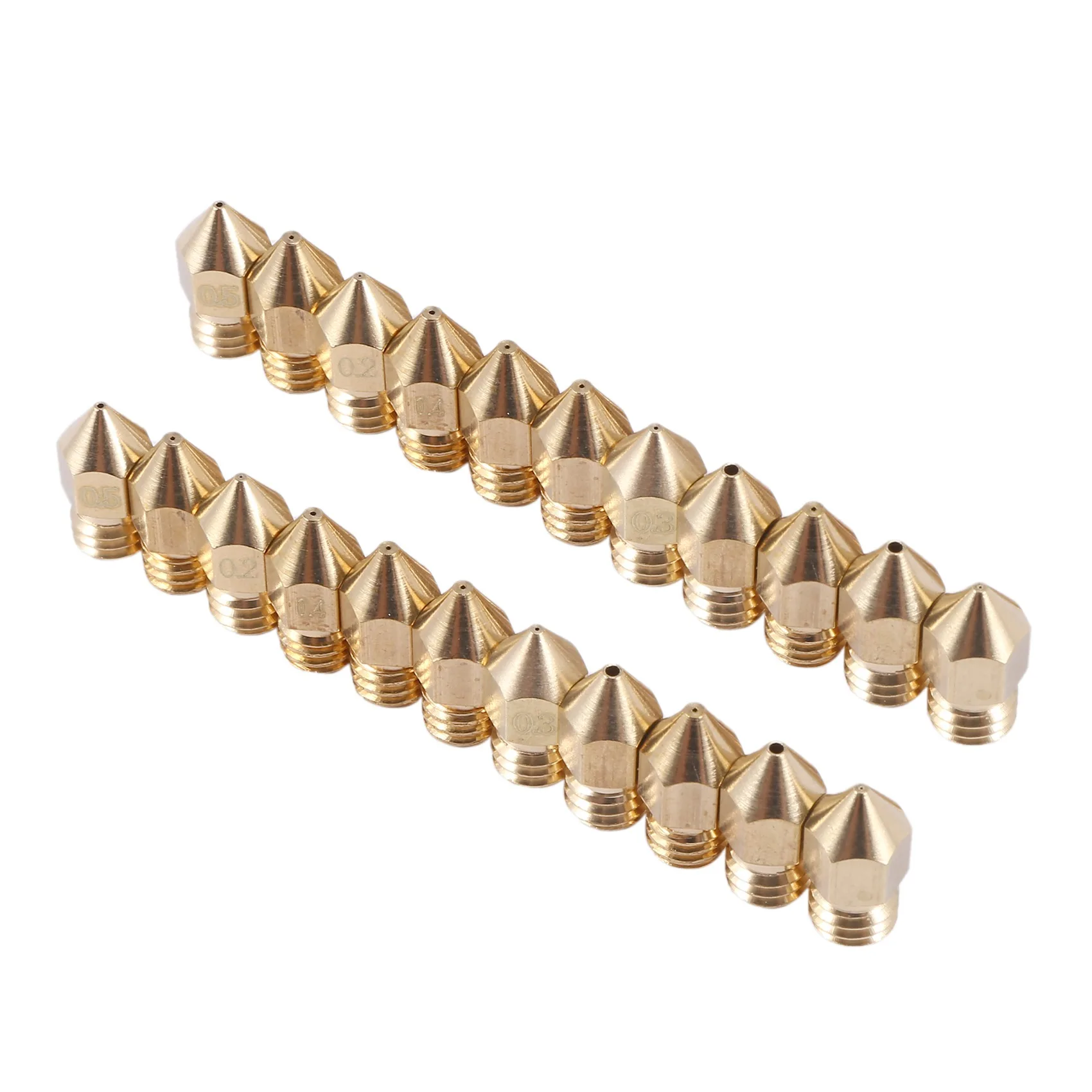 22 Pieces 3D Printer Nozzles MK8 Nozzle 0.2mm, 0.3mm, 0.4mm, 0.5mm, 0.6mm, 0.8mm, 1.0mm Extruder Print with Free Storage Box