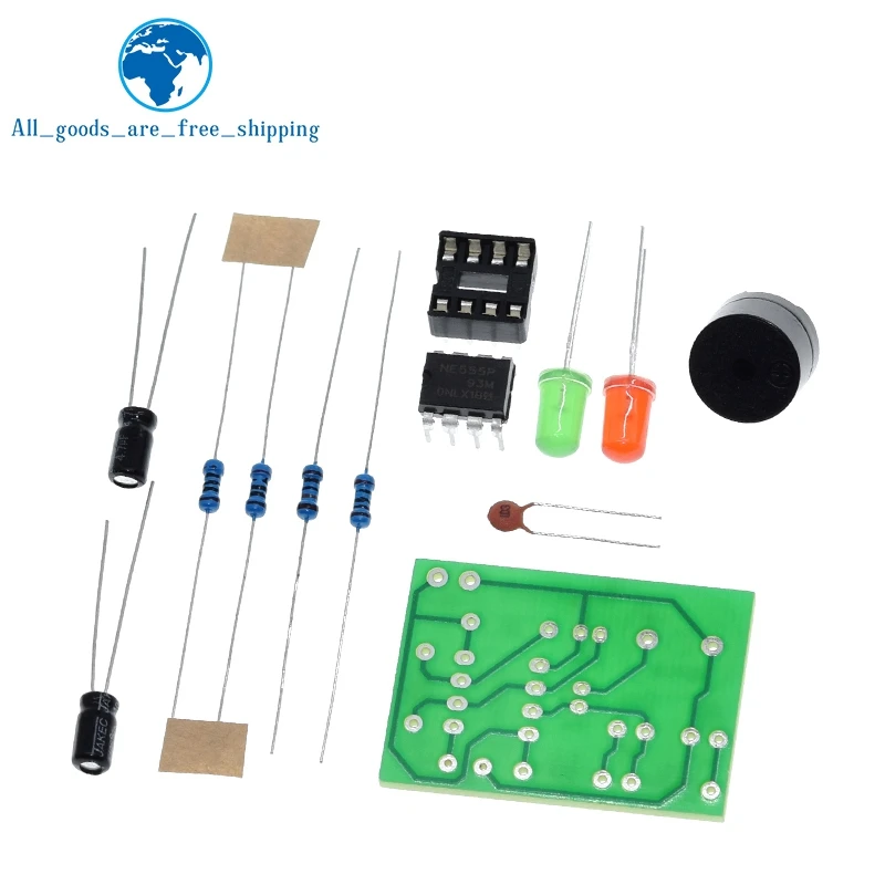 NE555 Multivibrator Kit NE555P Steady-state Circuit Dual Flash LAMP DIY Training Maker Student Lab DIY Learing Kit for Arduino