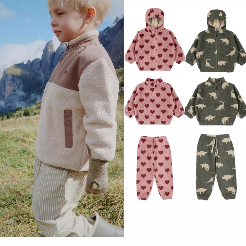 

Children's Outerwear 2025 Winter New Arrival Cartoon Fashion Thickened Warm Boys' Girls' Hooded Jacket Pure Cotton Thermal Pants