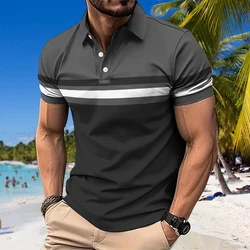 Men Summer Short Sleeve Spell Color Polo Shirt , Men Slim Fit Sport Golf Polo Shirt .
