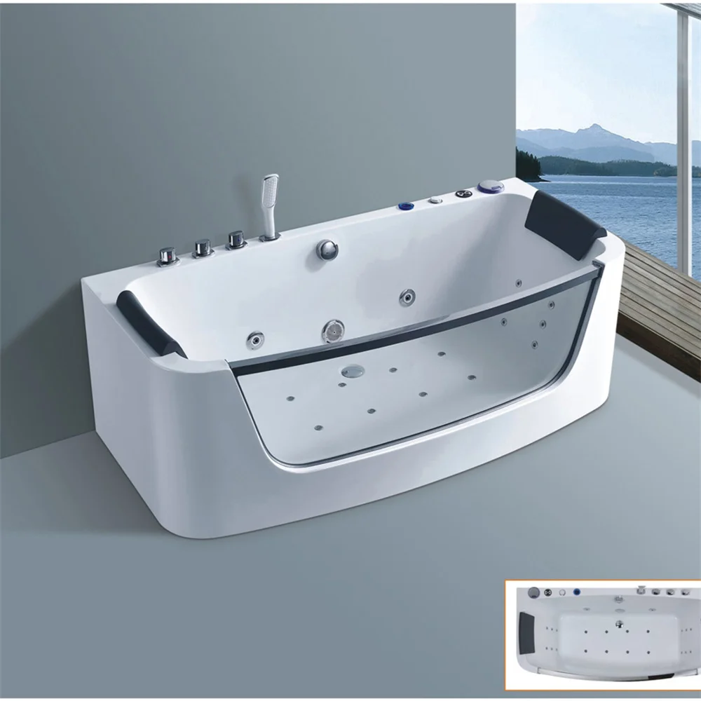 

Factory Directly White 2 Person Custom Modern Square White Acrylic Freestanding Massage Whirlpool