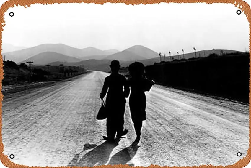 Metal Tin Sign 8 X 12 Inch - Modern Times, Charlie Chaplin, Paulette Goddard, 1936 - Poster Metal Plaque Cafe, Bar, Home Wall De