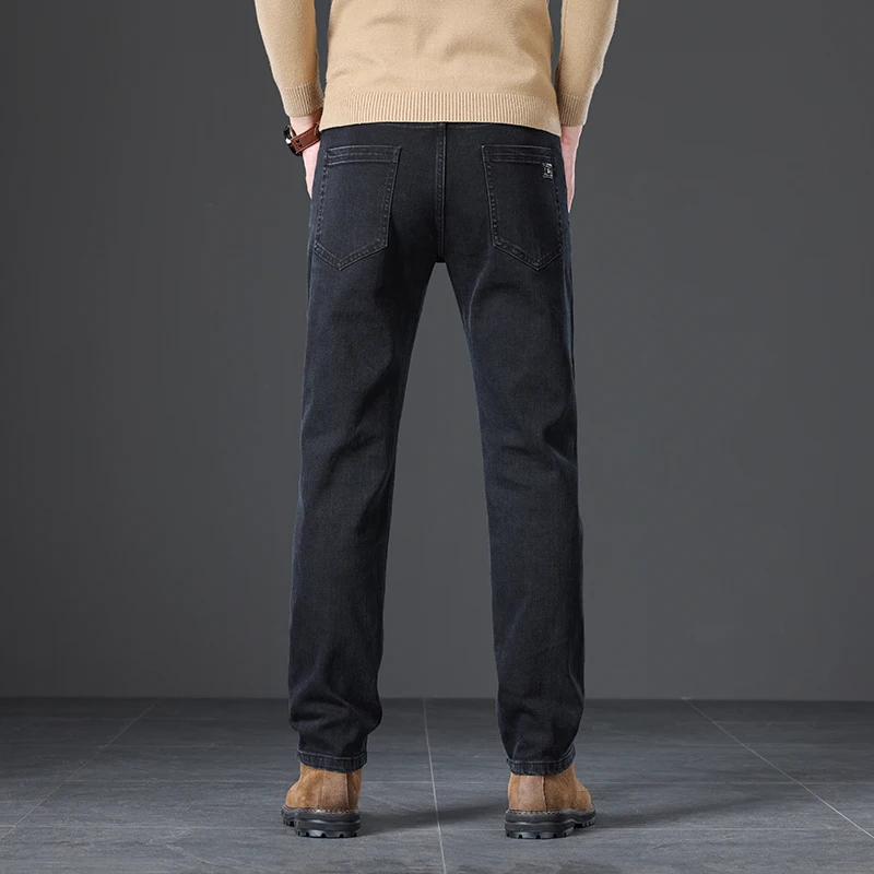 Jean Slim pour Homme, Vêtement d'Automne, Confortable, Noir, Gris, Classique, Simple, Droit, Denim, Nouvelle Collection