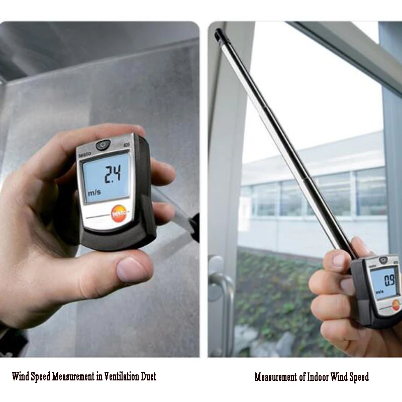 Testo 405-V1 مقياس شدة الريح الحراري مع القناة حامل الهواء/الرياح تدفق حجم سرعة درجة الحرارة متر فاحص Testo405-V1 0560 4053
