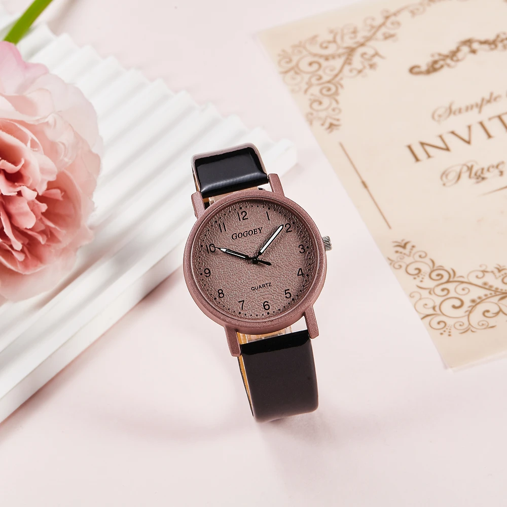 Ladies' Fashion Watch Quartz Movement PU Leather Watch Exquisite Girls' Student Watch Suitable for Holiday Gifts