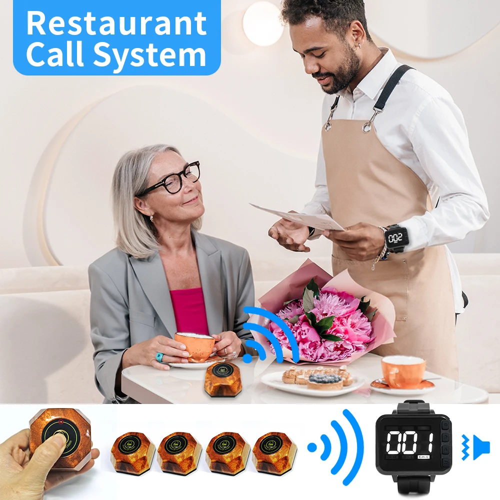 long range waiter call buttons restaurant wireless waiter calling system