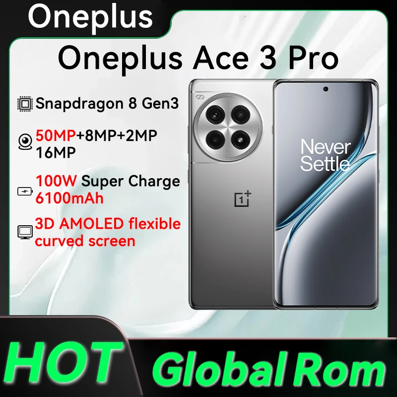 2024 OnePlus ACE 3 Pro Global ROM Snapdragon 8 Gen 3 Sony 50MP Main Camera 6100mAh Battery 100W SUPERVOOC 6.78 120Hz AMOLED IP65