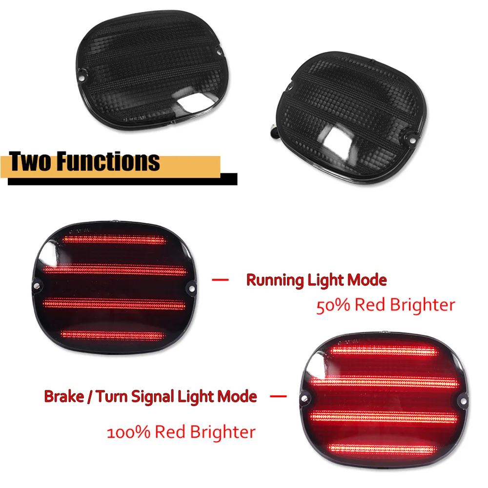 4PCS Smoked / Red Lens Red LED Car Rear Taillamps Assemblies Tail/Brake Light & Signal Light For Chevrolet Corvette C4 1990-1996