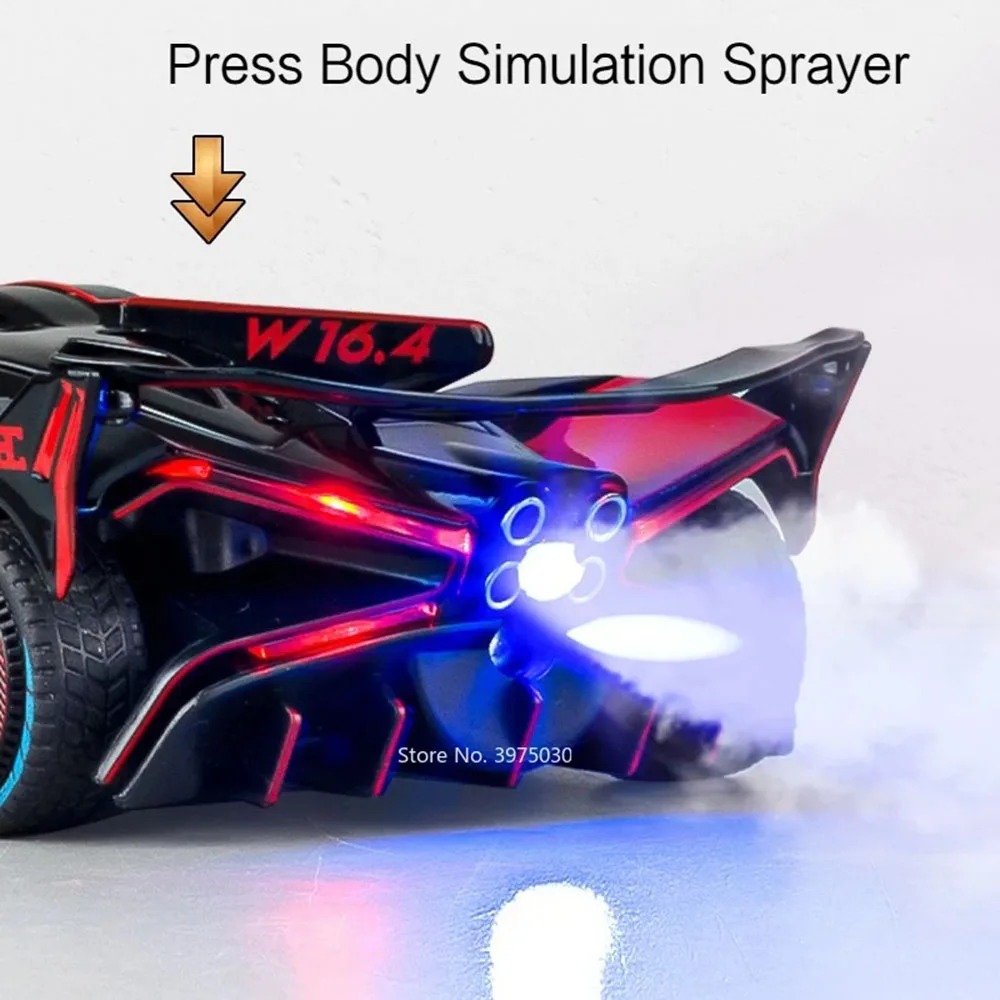 1:24 Bolide Apollo EVO Car Model Toy Shock Absorption Spray Sports Cars Music Light Pull Back Models Toys Home Decor Decoration
