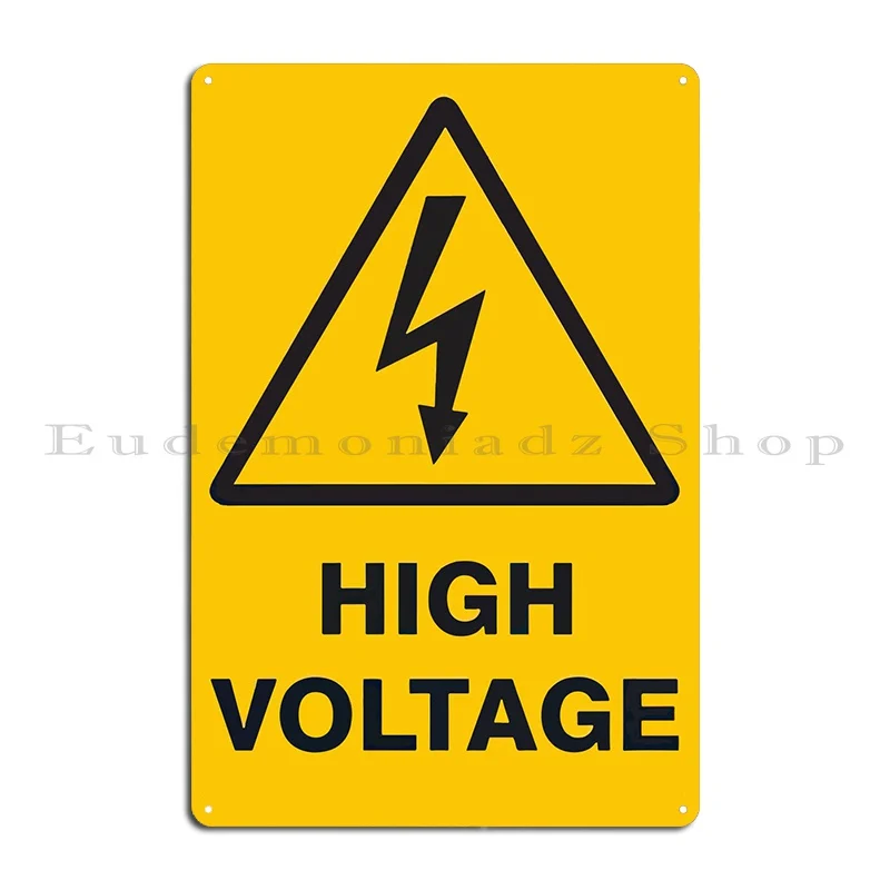 Warning High Voltage Metal Signs Personalized Classic Party Design Wall Decor Tin Sign Poster