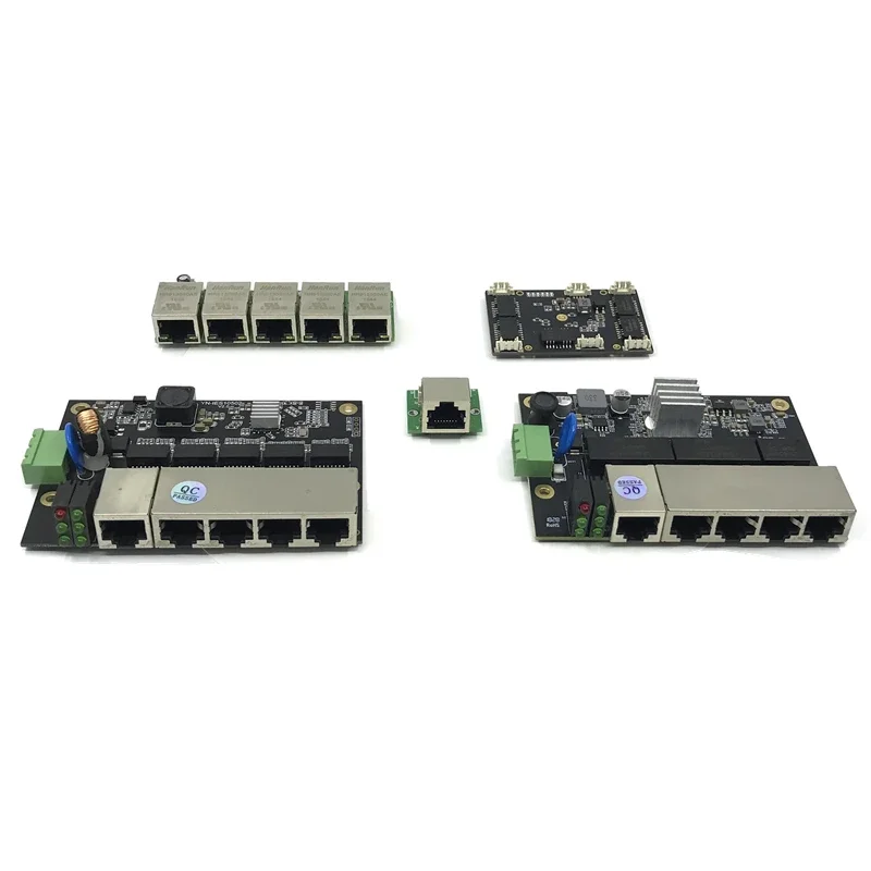 Module de commutation Ethernet industriel non géré, carte PCBA, ports OEM à détection automatique, carte mère OEM, 3 ports, 5 ports, 10 m, 100 m, 1000m