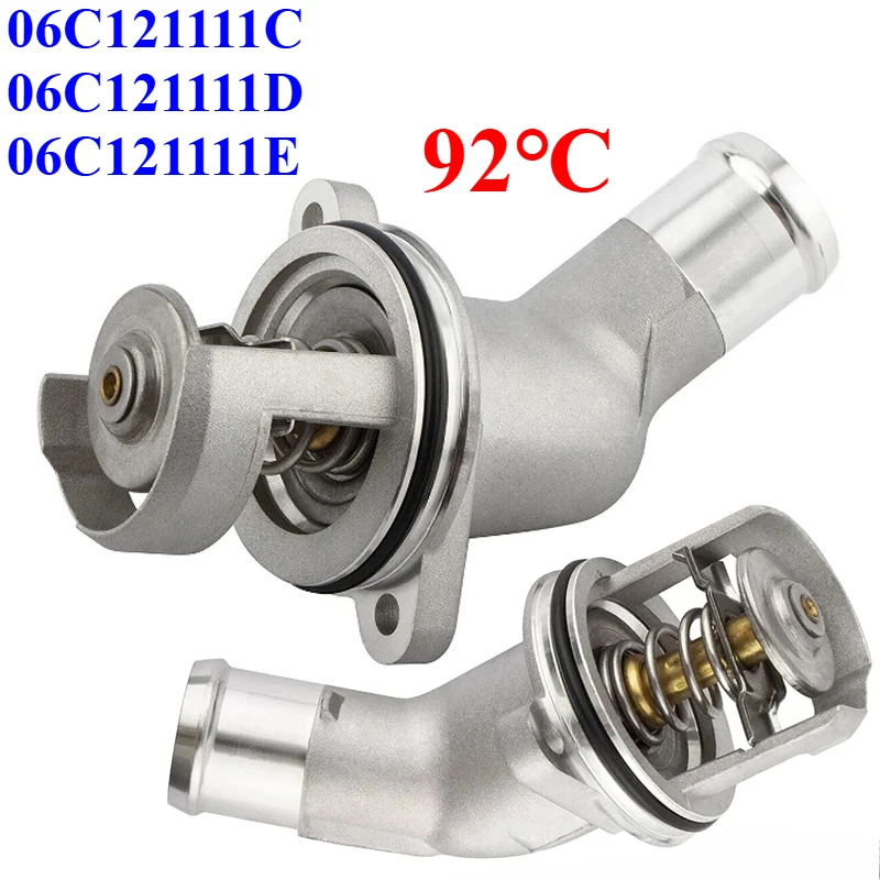 92℃ 06C121111C 06C121111D 06C121111E For Audi A4 B6 Convertible B7 Avant A6 C5 A8 D3 Engine Coolant Thermostat Housing Assembly