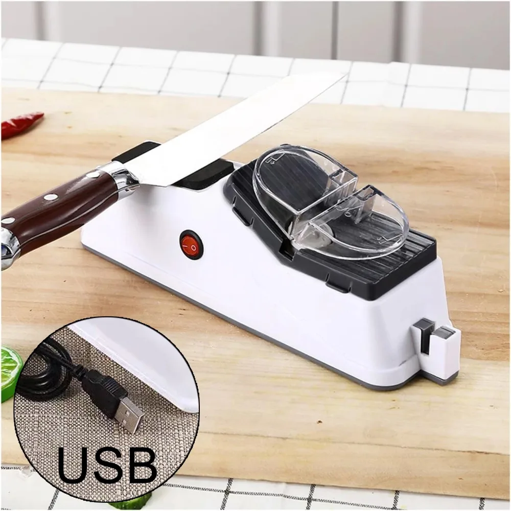 Knife Sharpener Professional USB Electric Knife Sharpener Adjustable For Kitchen Knives Tool Knife Scissor Sharpening