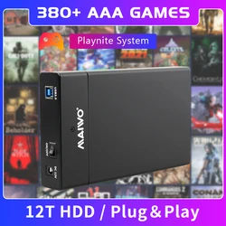 Portable External 12T Game HDD Game Console for PC Playnite System with 380+ AAA Retro Games for PS2/PS3/PS4/WiiU/MAME/PS1/PSP