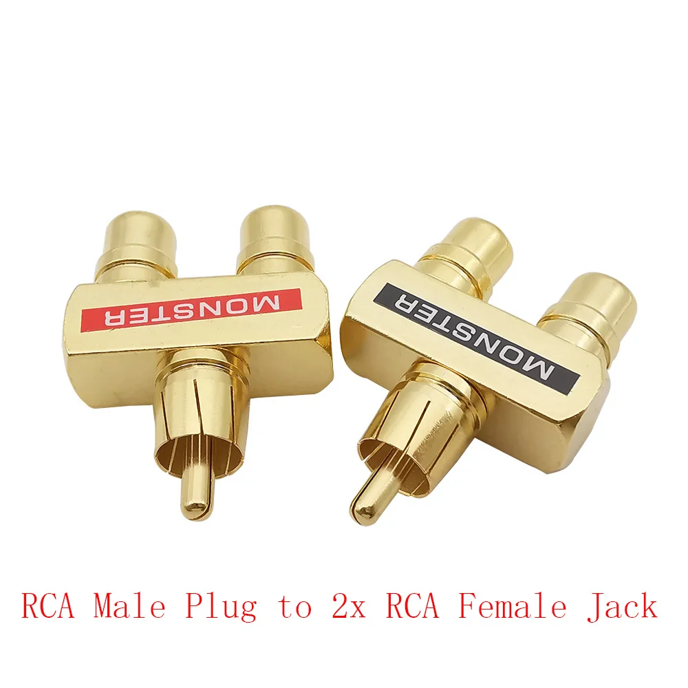 Złącze męskie RCA na 2x RCA żeńskie gniazdo Adapter Audio konwersja złącze 3 interfejsy złącze rozdzielacz RCA Phono czerwony czarny