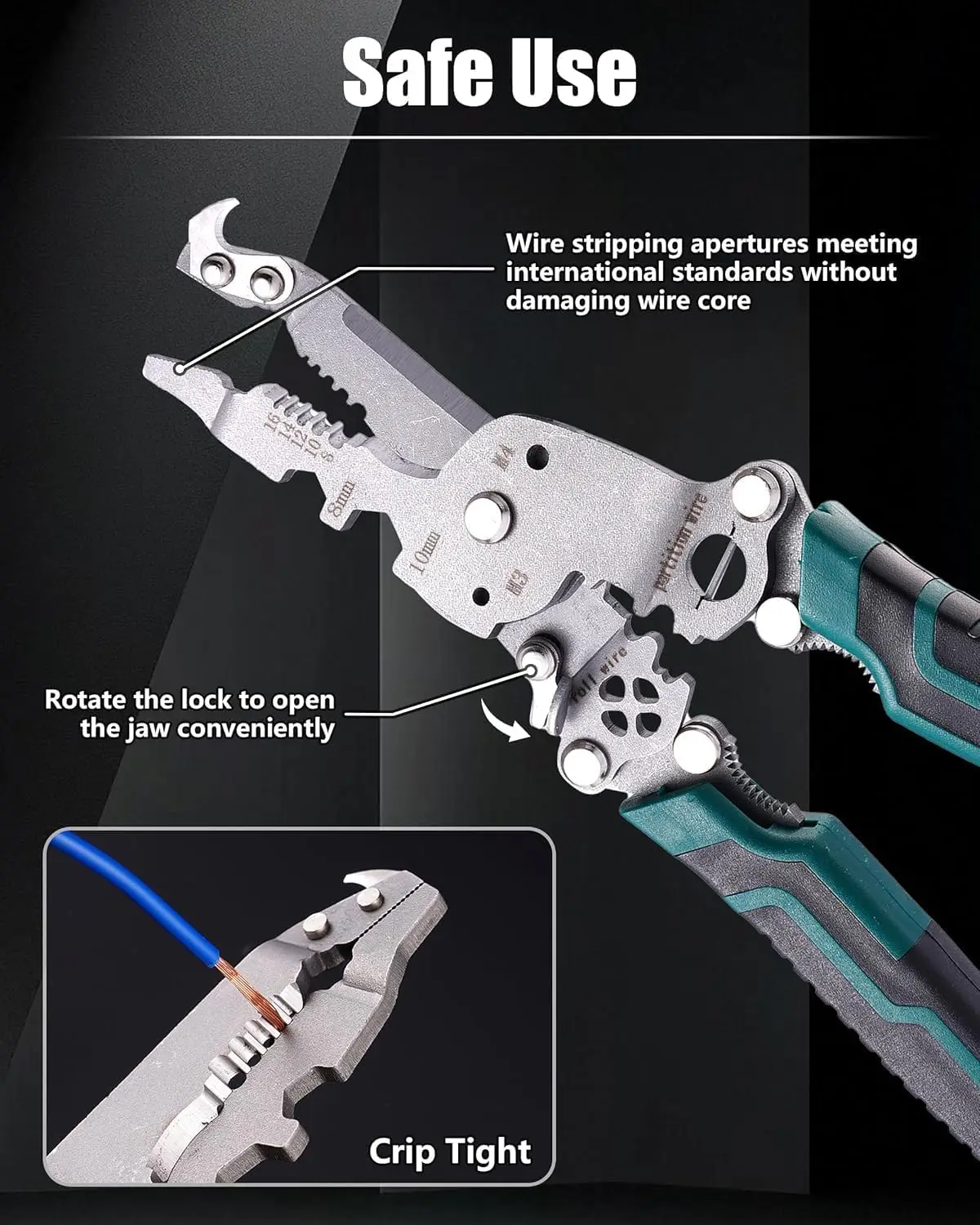 18 in 1 Multifunctional Foldable Wire Stripper Crimper Cable Cutter Pliers for Cutting and Pulling Wires Cable Scissors