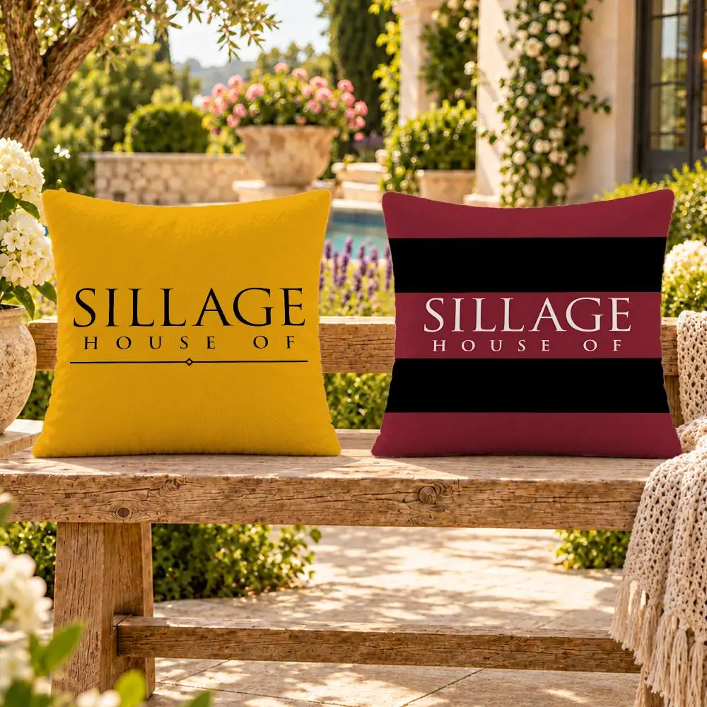 Brand Fragrance House of Sillage Cushion Cover Soft Plush Throw Pillow Cover Washable Sofa Bed Patio Chair Home Decor